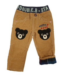 DOUBLE_B | 腿にサガラ刺繍☆裏地つきパンツ(デニムパンツ)