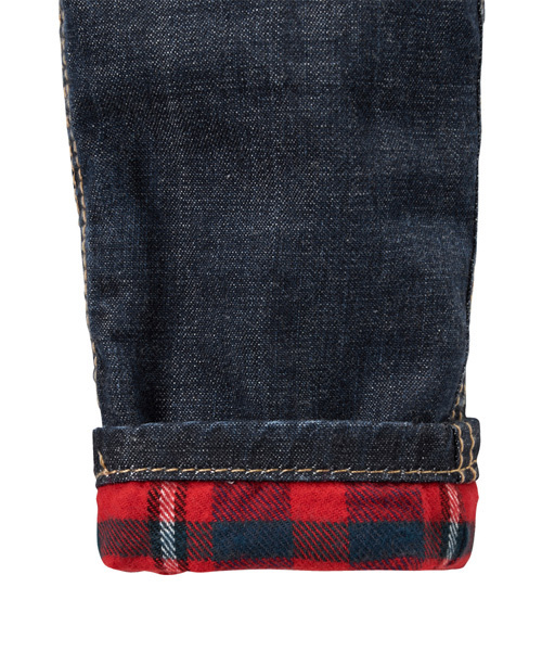 DOUBLE_B（ダブルビー）の「腿にサガラ刺繍☆裏地つきパンツ（デニムパンツ・キッズ・ベージュ/カーキ/インディゴブルー・110cm/100cm）」の8枚目の写真