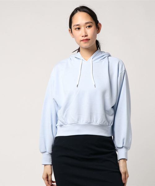 WEGO（ウィゴー）の「WEGO/デイリーショートパーカー（パーカー・レディース・サックスブルー/ホワイト/ライトピンク/レッド/杢グレー/ブラック・FREE）」の11枚目の写真