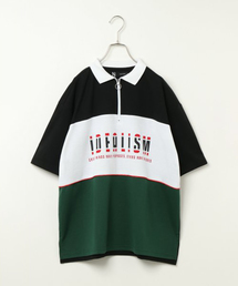 VENCEEXCHANGE | パネル切り替えハーフジップポロシャツ            (ポロシャツ)
