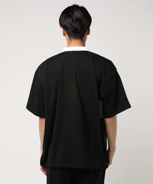 VENCEEXCHANGE（ヴァンスエクスチェンジ）の「パネル切り替えハーフジップポロシャツ（ポロシャツ・メンズ・ブラック/ネイビー/グリーン・M/L）」の4枚目の写真