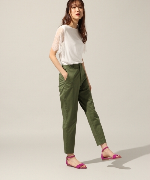 BLISS POINT（ブリスポイント）の「チノテーパードパンツ/793874（チノパンツ・レディース・カーキ/ネイビー/ベージュ/グリーン・LARGE/MEDIUM/SMALL）」の3枚目の写真