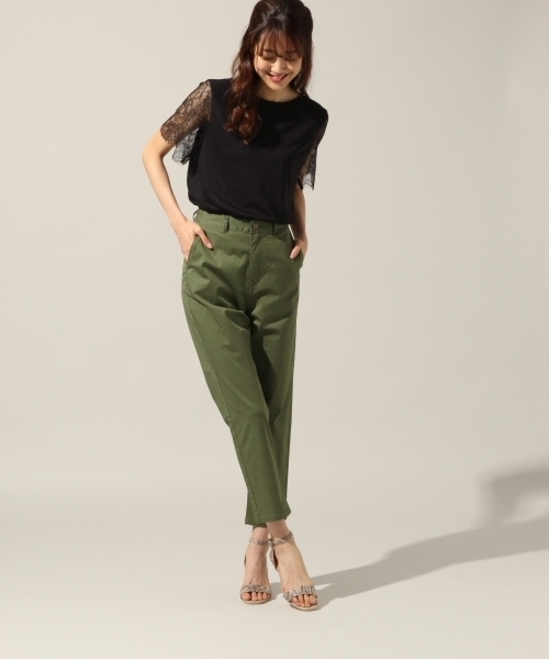 BLISS POINT（ブリスポイント）の「チノテーパードパンツ/793874（チノパンツ・レディース・カーキ/ネイビー/ベージュ/グリーン・LARGE/MEDIUM/SMALL）」の19枚目の写真