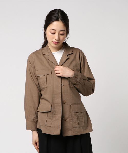N.(N. Natural Beauty Basic)(エヌエヌナチュラルビューティーベーシック)の「サファリジャケット(ミリタリージャケット・レディース・ブラウン/カーキ・MEDIUM)」の19枚目の写真