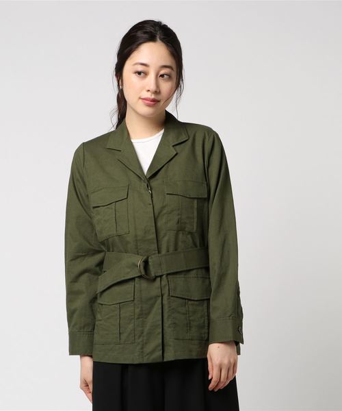 N.(N. Natural Beauty Basic)(エヌエヌナチュラルビューティーベーシック)の「サファリジャケット(ミリタリージャケット・レディース・ブラウン/カーキ・MEDIUM)」の17枚目の写真