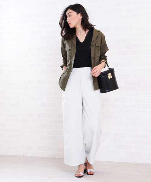 N.(N. Natural Beauty Basic)(エヌエヌナチュラルビューティーベーシック)の「サファリジャケット(ミリタリージャケット・レディース・ブラウン/カーキ・MEDIUM)」の11枚目の写真