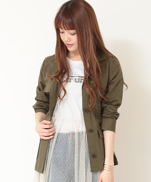 N.(N. Natural Beauty Basic)(エヌエヌナチュラルビューティーベーシック)の「サファリジャケット(ミリタリージャケット・レディース・ブラウン/カーキ・MEDIUM)」の16枚目の写真