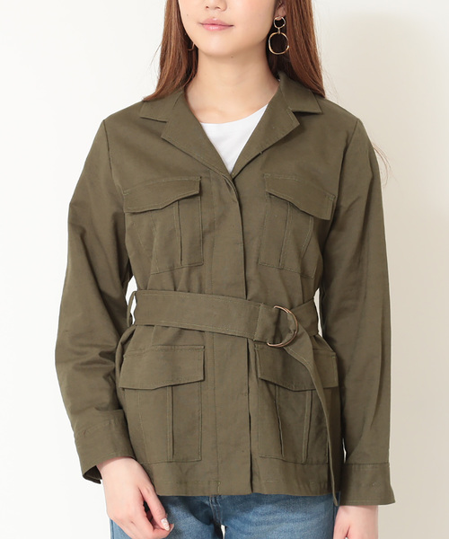 N.(N. Natural Beauty Basic)(エヌエヌナチュラルビューティーベーシック)の「サファリジャケット(ミリタリージャケット・レディース・ブラウン/カーキ・MEDIUM)」の4枚目の写真