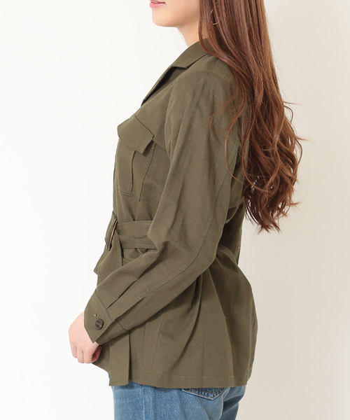 N.(N. Natural Beauty Basic)(エヌエヌナチュラルビューティーベーシック)の「サファリジャケット(ミリタリージャケット・レディース・ブラウン/カーキ・MEDIUM)」の18枚目の写真