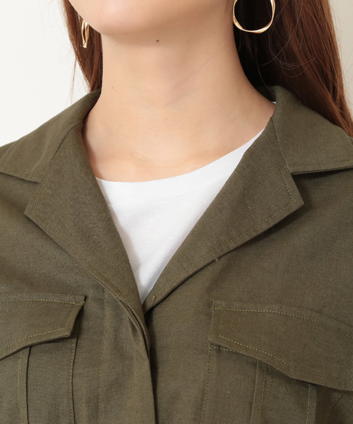 N.(N. Natural Beauty Basic)(エヌエヌナチュラルビューティーベーシック)の「サファリジャケット(ミリタリージャケット・レディース・ブラウン/カーキ・MEDIUM)」の12枚目の写真