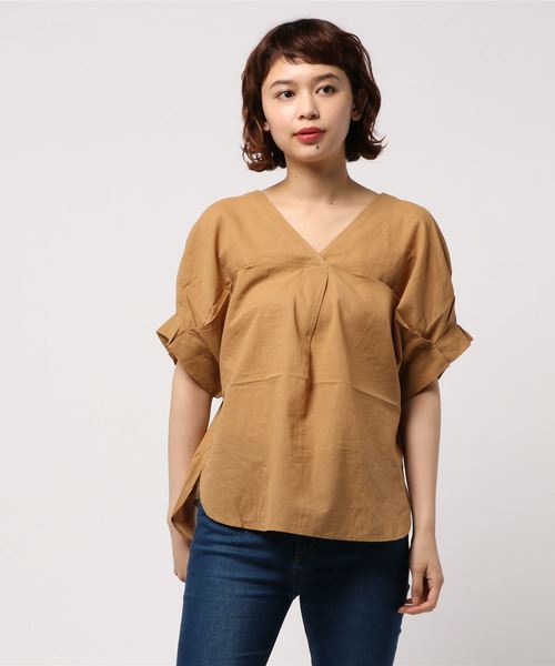 earth music&ecology（アースミュージックアンドエコロジー）の「コットンボイルスキッパーシャツ（シャツ/ブラウス・レディース・ブラック/レッド/カーキ/オフホワイト/マスタード/ネイビー・FREE）」の18枚目の写真