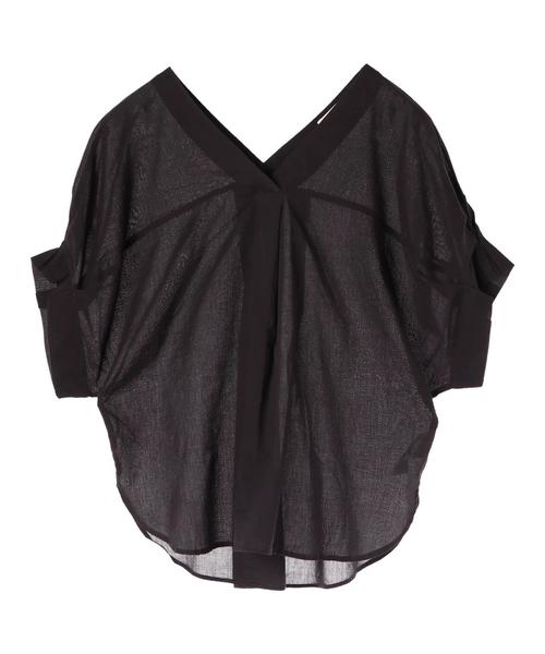 earth music&ecology（アースミュージックアンドエコロジー）の「コットンボイルスキッパーシャツ（シャツ/ブラウス・レディース・ブラック/レッド/カーキ/オフホワイト/マスタード/ネイビー・FREE）」の8枚目の写真