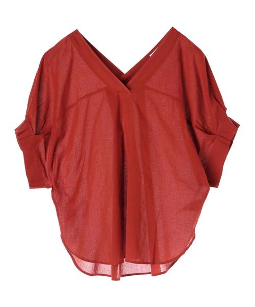 earth music&ecology（アースミュージックアンドエコロジー）の「コットンボイルスキッパーシャツ（シャツ/ブラウス・レディース・ブラック/レッド/カーキ/オフホワイト/マスタード/ネイビー・FREE）」の9枚目の写真