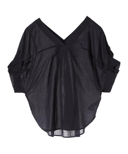 earth music&ecology（アースミュージックアンドエコロジー）の「コットンボイルスキッパーシャツ（シャツ/ブラウス・レディース・ブラック/レッド/カーキ/オフホワイト/マスタード/ネイビー・FREE）」の12枚目の写真