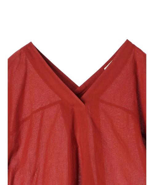 earth music&ecology（アースミュージックアンドエコロジー）の「コットンボイルスキッパーシャツ（シャツ/ブラウス・レディース・ブラック/レッド/カーキ/オフホワイト/マスタード/ネイビー・FREE）」の15枚目の写真