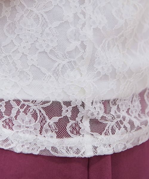 OLIVE des OLIVE（オリーブデオリーブ）の「レースプチハイプルオーバー（Tシャツ/カットソー・レディース・ブラック/オフホワイト/ピンクベージュ・FREE）」の10枚目の写真