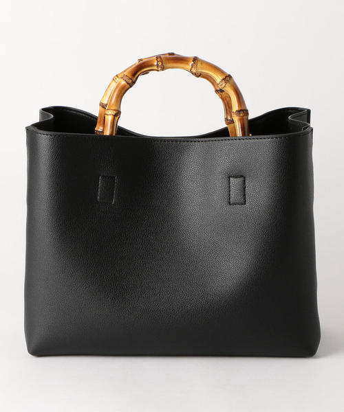 green label relaxing（グリーンレーベルリラクシング）の「CS バンブーハンドル 2WAYバッグ ◆（ショルダーバッグ・レディース・ブラック/ベージュ/イエロー/グレー・FREE）」の12枚目の写真