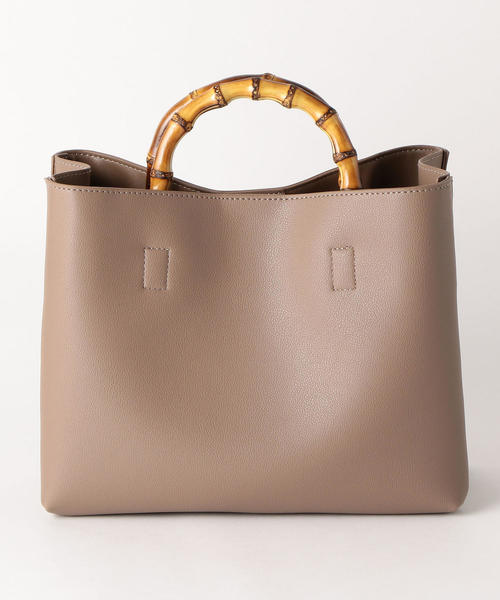 green label relaxing（グリーンレーベルリラクシング）の「CS バンブーハンドル 2WAYバッグ ◆（ショルダーバッグ・レディース・ブラック/ベージュ/イエロー/グレー・FREE）」の13枚目の写真