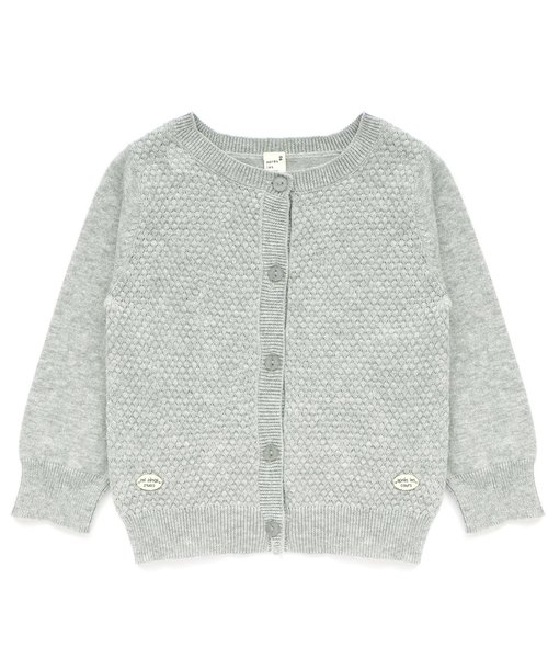 apres les cours(アプレレクール)の「クルーネックカーディガン(カーディガン/ボレロ・キッズ・グレー/レッド/ネイビー・80/90/100/110/120/130/140)」の1枚目の写真