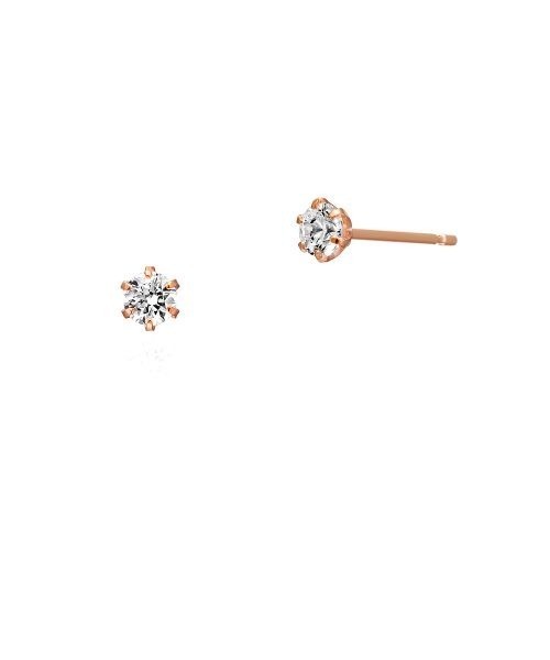 CANAL ４℃（カナルヨンドシー）の「K10ピンクゴールド 一粒 ピアス（ピアス（両耳用）・レディース・ピンクゴールド・FREE）」の3枚目の写真