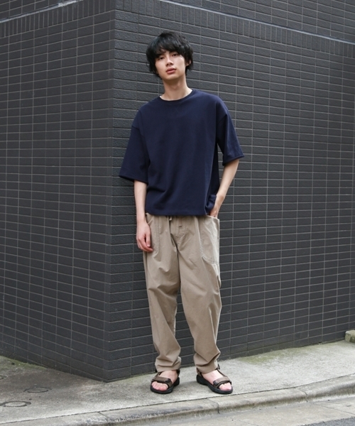 niko and...（ニコアンド）の「ガス焼き裏毛5分袖プルオーバー（Tシャツ/カットソー・メンズ・ネイビー/カーキ/オレンジ・MEDIUM/LARGE）」の4枚目の写真