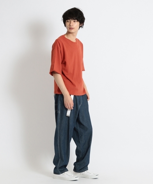 niko and...（ニコアンド）の「ガス焼き裏毛5分袖プルオーバー（Tシャツ/カットソー・メンズ・ネイビー/カーキ/オレンジ・MEDIUM/LARGE）」の6枚目の写真