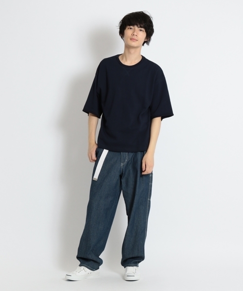 niko and...（ニコアンド）の「ガス焼き裏毛5分袖プルオーバー（Tシャツ/カットソー・メンズ・ネイビー/カーキ/オレンジ・MEDIUM/LARGE）」の7枚目の写真