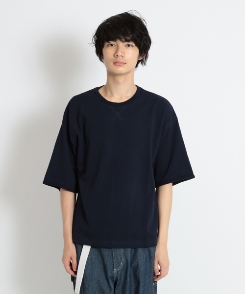 niko and...（ニコアンド）の「ガス焼き裏毛5分袖プルオーバー（Tシャツ/カットソー・メンズ・ネイビー/カーキ/オレンジ・MEDIUM/LARGE）」の8枚目の写真