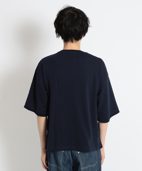 niko and...（ニコアンド）の「ガス焼き裏毛5分袖プルオーバー（Tシャツ/カットソー・メンズ・ネイビー/カーキ/オレンジ・MEDIUM/LARGE）」の10枚目の写真