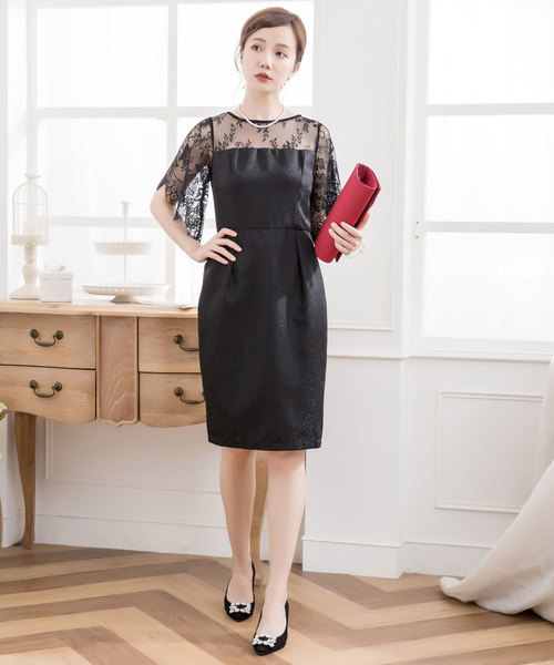 DRESS STAR(ドレス スター)の「レース5分袖ワンピースドレスパーティードレス(ドレス・レディース・ブラック/ネイビー/グレー・S/M/L/XL/XXL/XXXL)」の8枚目の写真