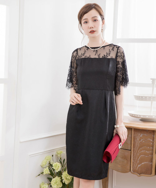 DRESS STAR(ドレス スター)の「レース5分袖ワンピースドレスパーティードレス(ドレス・レディース・ブラック/ネイビー/グレー・S/M/L/XL/XXL/XXXL)」の4枚目の写真