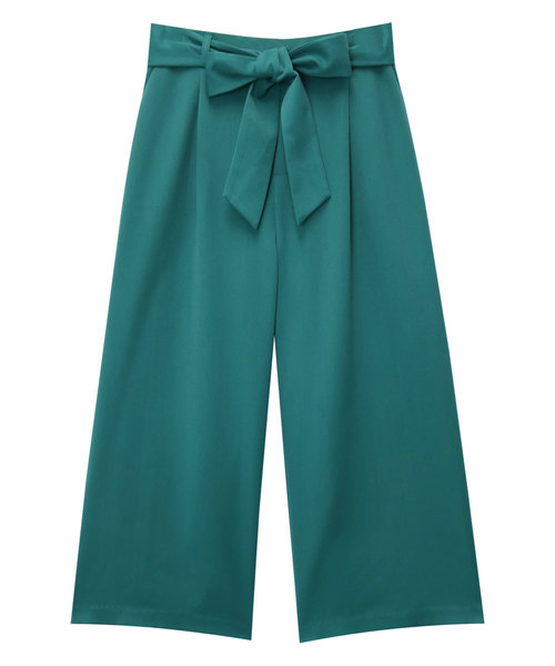 andme(アンドミー)の「きれいめツイルリボンクロップド丈ワイドパンツ(スラックス・レディース・チャコールグレー/ネイビー/ベージュ系その他/ブラック/グリーン系その他/バイオレット/ピンク/ダークカーキ/オレンジ系その他/グレー系その他/マスタード/モカ/ラベンダー/ベージュ系その他2/ベージュ系その他3・M/L/S/XL)」の8枚目の写真