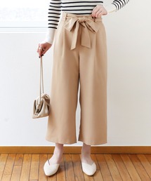 andme | きれいめツイルリボンクロップド丈ワイドパンツ(スラックス)