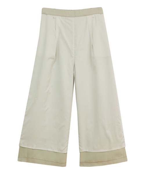 andme(アンドミー)の「きれいめツイルリボンクロップド丈ワイドパンツ(スラックス・レディース・チャコールグレー/ネイビー/ベージュ系その他/ブラック/グリーン系その他/バイオレット/ピンク/ダークカーキ/オレンジ系その他/グレー系その他/マスタード/モカ/ラベンダー/ベージュ系その他2/ベージュ系その他3・M/L/S/XL)」の19枚目の写真