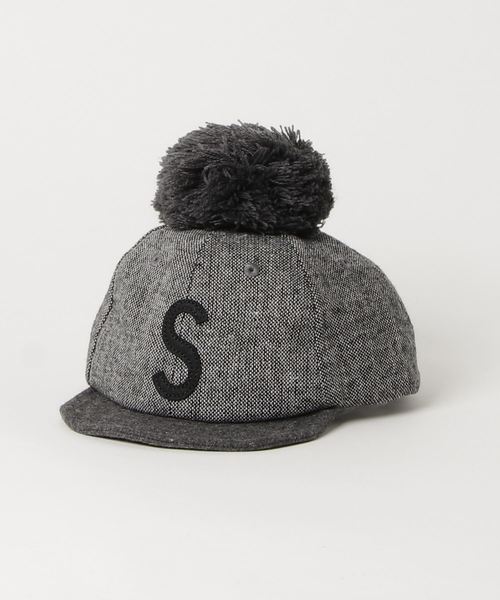 GRIN BUDDY（グリンバディ）の「【GRIN BUDDY(グリンバディ)】ポンポン付き ツイードキャップ/Pon Tweed Sim Cap（キャップ・キッズ・ブラック/ブラウン/グレー・52/54）」の3枚目の写真