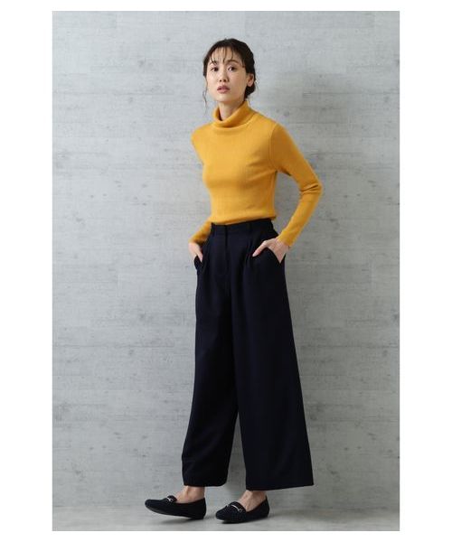 NATURAL BEAUTY BASIC（ナチュラルビューティーベーシック）の「【Oggi 11月号掲載】60/2ハイカウントサキソニーワイドPN（その他パンツ・レディース・ベージュ/ネイビー/グレー・SMALL/MEDIUM/X-SMALL）」の6枚目の写真