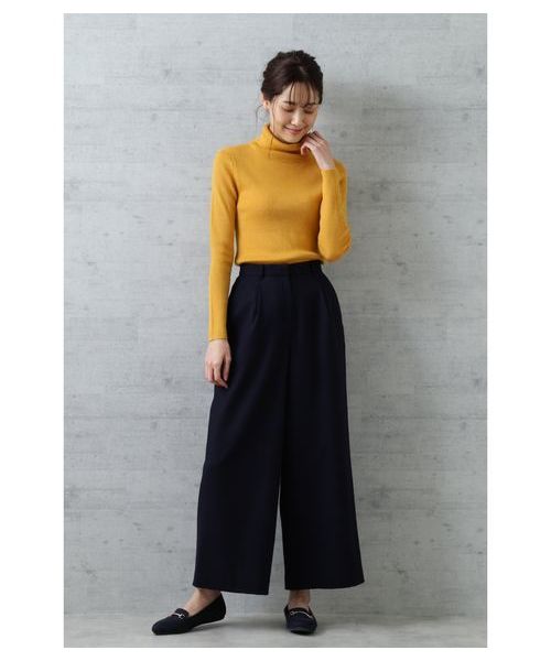 NATURAL BEAUTY BASIC（ナチュラルビューティーベーシック）の「【Oggi 11月号掲載】60/2ハイカウントサキソニーワイドPN（その他パンツ・レディース・ベージュ/ネイビー/グレー・SMALL/MEDIUM/X-SMALL）」の7枚目の写真