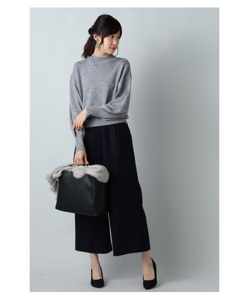 NATURAL BEAUTY BASIC（ナチュラルビューティーベーシック）の「【Oggi 11月号掲載】60/2ハイカウントサキソニーワイドPN（その他パンツ・レディース・ベージュ/ネイビー/グレー・SMALL/MEDIUM/X-SMALL）」の16枚目の写真