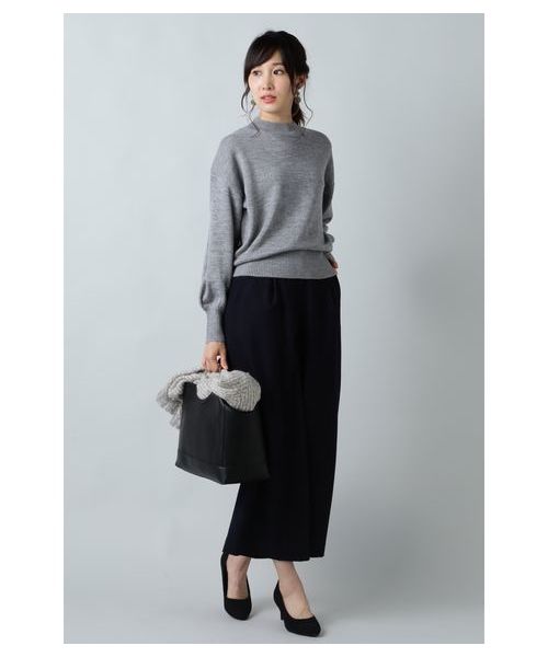 NATURAL BEAUTY BASIC（ナチュラルビューティーベーシック）の「【Oggi 11月号掲載】60/2ハイカウントサキソニーワイドPN（その他パンツ・レディース・ベージュ/ネイビー/グレー・SMALL/MEDIUM/X-SMALL）」の15枚目の写真