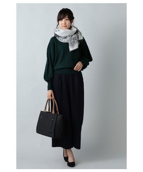 NATURAL BEAUTY BASIC（ナチュラルビューティーベーシック）の「【Oggi 11月号掲載】60/2ハイカウントサキソニーワイドPN（その他パンツ・レディース・ベージュ/ネイビー/グレー・SMALL/MEDIUM/X-SMALL）」の17枚目の写真