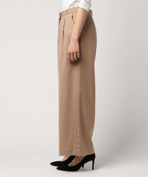 NATURAL BEAUTY BASIC（ナチュラルビューティーベーシック）の「【Oggi 11月号掲載】60/2ハイカウントサキソニーワイドPN（その他パンツ・レディース・ベージュ/ネイビー/グレー・SMALL/MEDIUM/X-SMALL）」の4枚目の写真