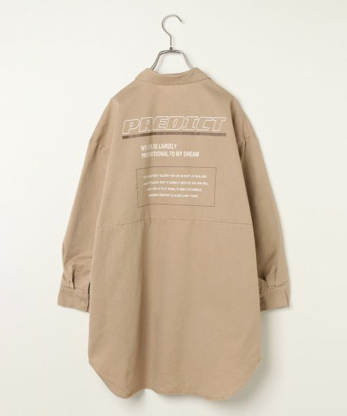 VENCEEXCHANGE（ヴァンスエクスチェンジ）の「バックプリントシャツ（シャツ/ブラウス・レディース・ブラック/ベージュ/ダークオリーブ・M）」の3枚目の写真