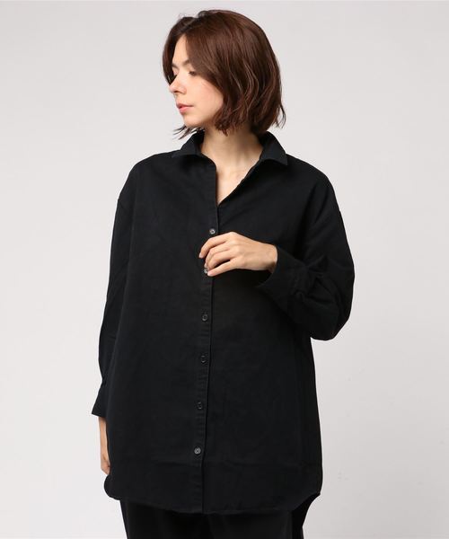 VENCEEXCHANGE（ヴァンスエクスチェンジ）の「バックプリントシャツ（シャツ/ブラウス・レディース・ブラック/ベージュ/ダークオリーブ・M）」の11枚目の写真