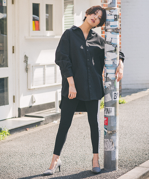 VENCEEXCHANGE（ヴァンスエクスチェンジ）の「バックプリントシャツ（シャツ/ブラウス・レディース・ブラック/ベージュ/ダークオリーブ・M）」の8枚目の写真