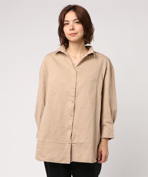 VENCEEXCHANGE（ヴァンスエクスチェンジ）の「バックプリントシャツ（シャツ/ブラウス・レディース・ブラック/ベージュ/ダークオリーブ・M）」の13枚目の写真