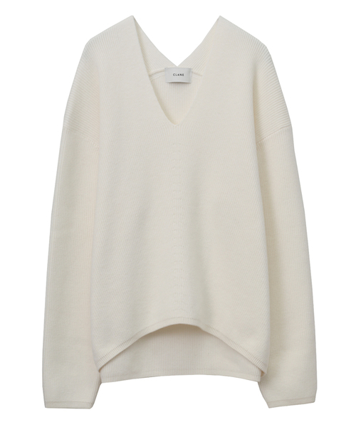 CLANE(クラネ)の「V-NECK BACK DROP KNIT(ニット/セーター)」 - WEAR CLANE(クラネ)の「V-NECK BACK DROP KNIT(ニット/セーター)」 - WEAR