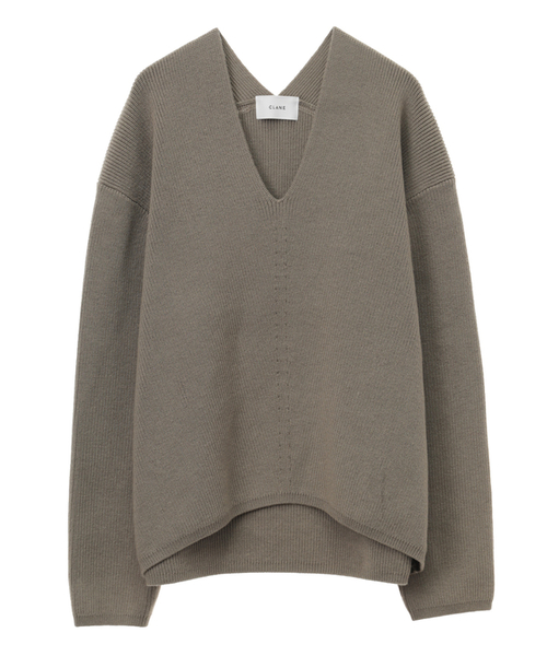 CLANE（クラネ）の「V-NECK BACK DROP KNIT（ニット/セーター）」 - WEAR