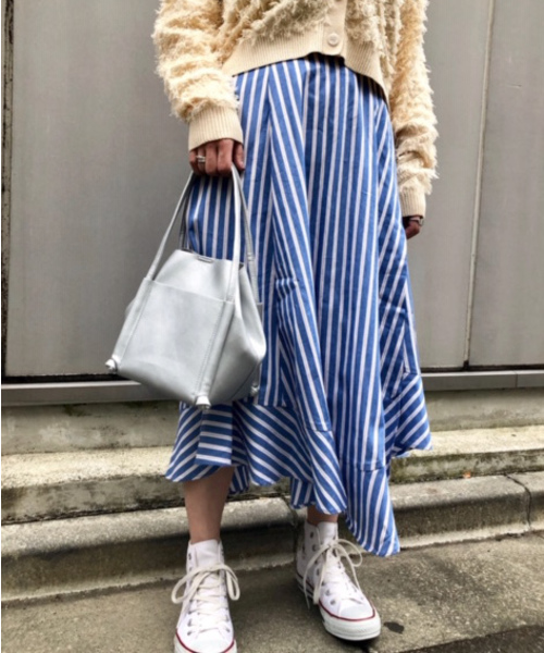 セール B B カラーストライプイレヘムスカート スカート Rose Bud ローズバッド のファッション通販 Zozotown