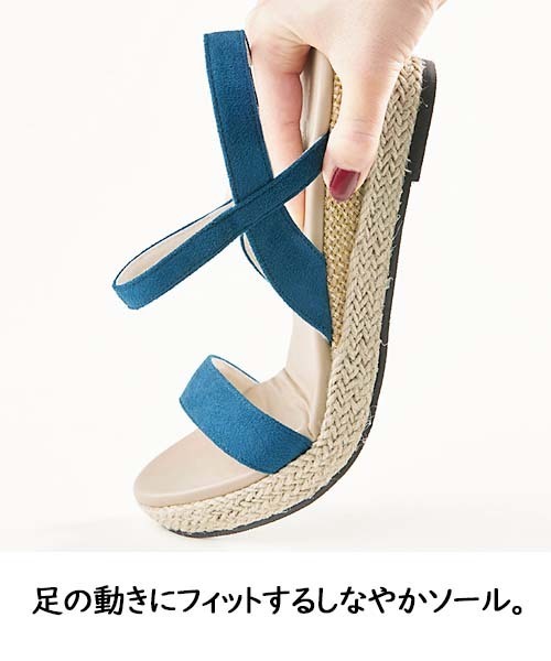 GeeRA(ジーラ)の「華奢魅せローウェッジサンダル(サンダル・レディース・グリーン/ブラック/ベージュ/シルバー/レッド/ピンク/パープル/パイソン/オリーブ/オレンジ・LARGE/X-LARGE/SMALL/XX-LARGE/MEDIUM)」の15枚目の写真