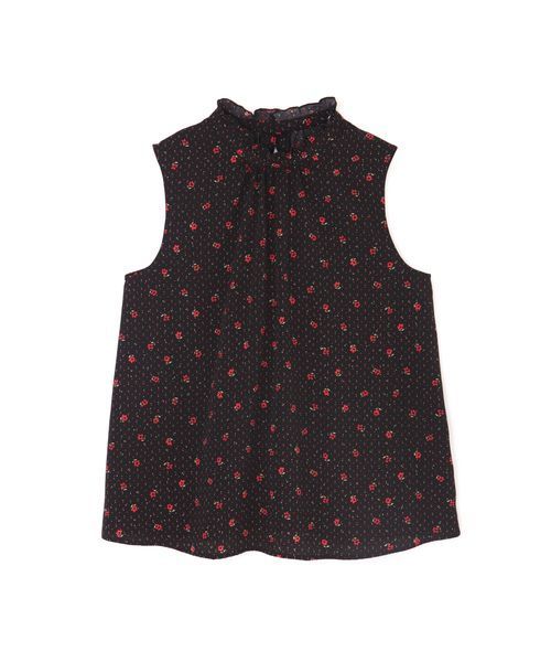 NATURAL BEAUTY BASIC（ナチュラルビューティーベーシック）の「手洗い可能/ドット×フラワースタンドネックブラウス（シャツ/ブラウス・レディース・イエロー系その他/ブラック系その他・SMALL/MEDIUM）」の9枚目の写真